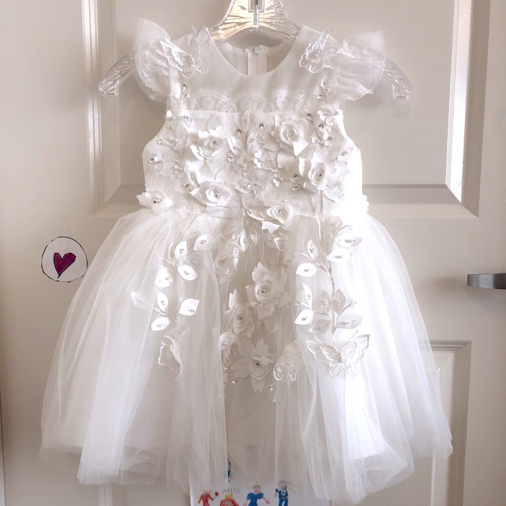 Little Girls’ White Party Dress
